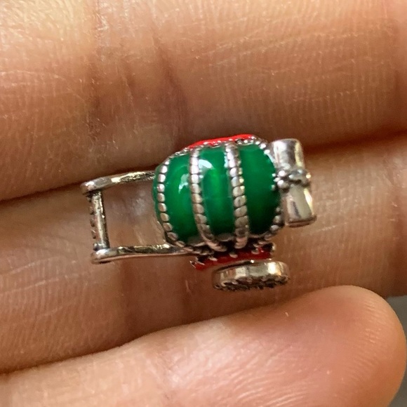 NWOT Rickshaw Charm w/ Cubic Zirconia, Red & Green Enamel Sterling Silver 925 - Picture 10 of 12